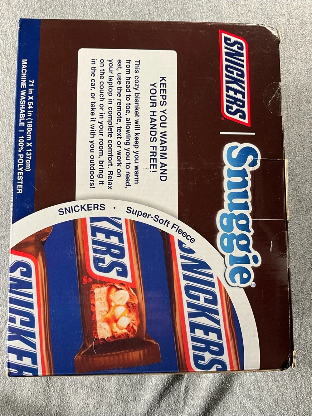 NIB Snuggie x Snickers Wearable Fleece Blanket-Official Mars Collab!
